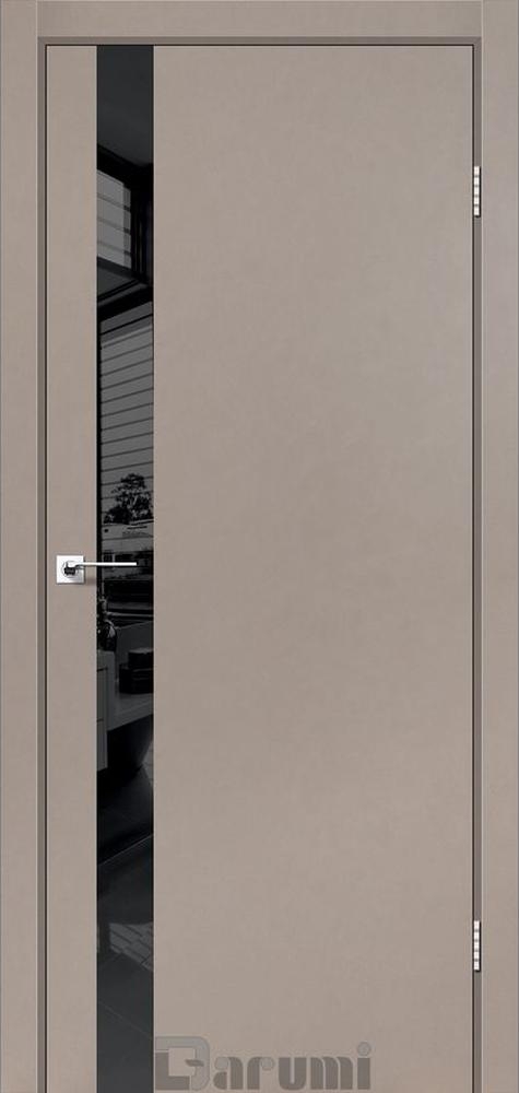 Двері Дарумі Plato Line PTL-04 сірий краст скло чорне